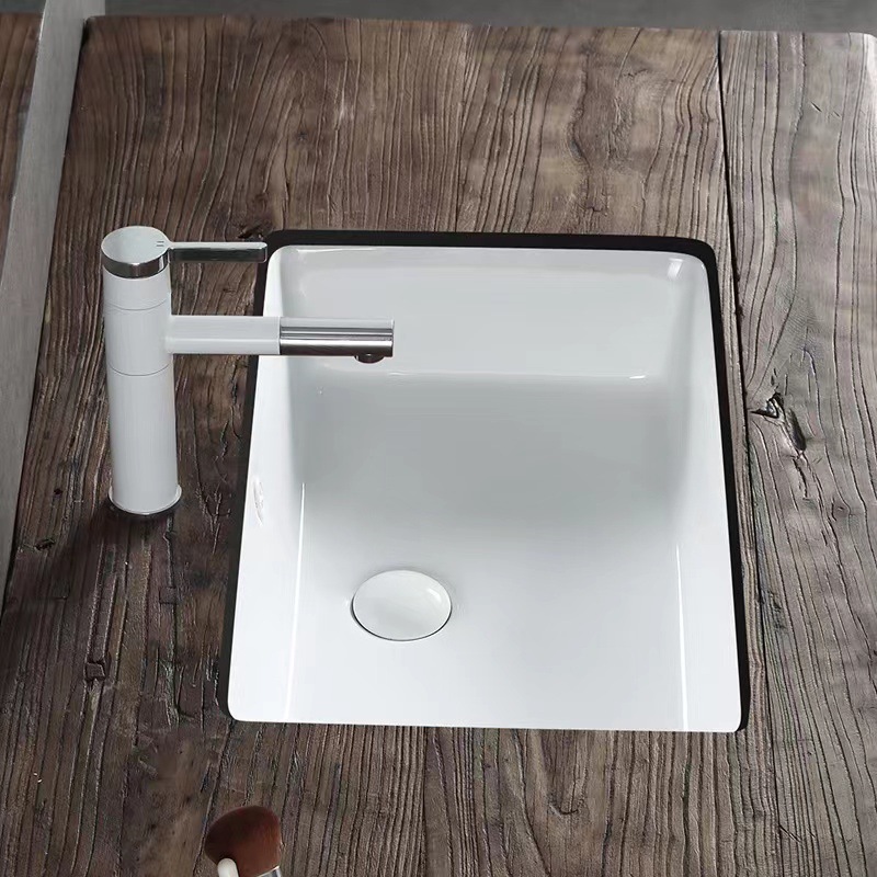 Cerámica cuadrada de hotel lavabo de meseta incrustado lavabo lavabo lavabo lavabo redondo lavabo lavabo fondo plano lavabo