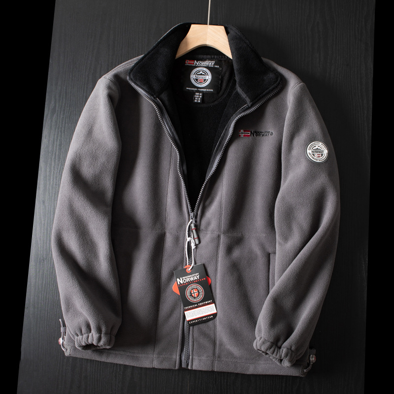 Men's Winter Fleece Jacket Cold Proof Warm Outdoor Coat Large Size_voghion.com