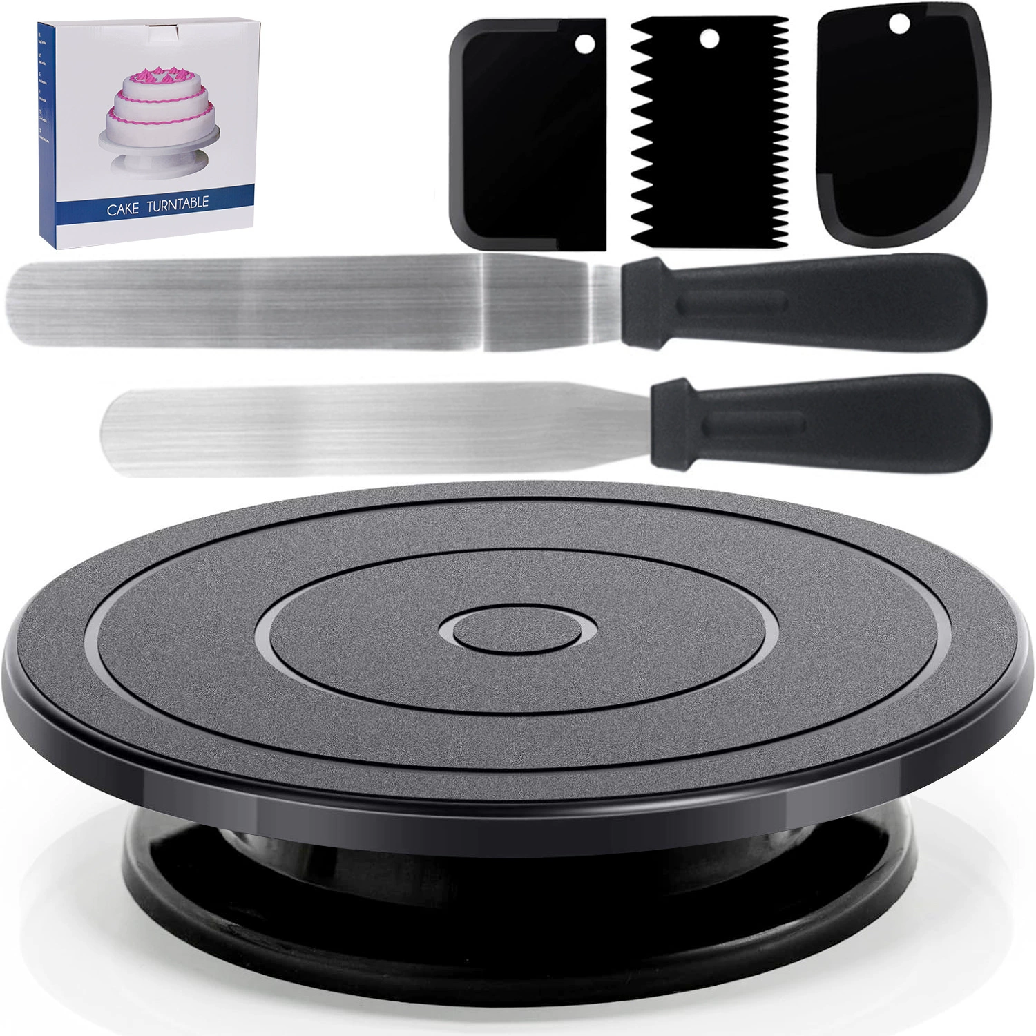 Cake turntable cake turntable with non -slip mounting table cake table cake decorative decorative turntable box packaging