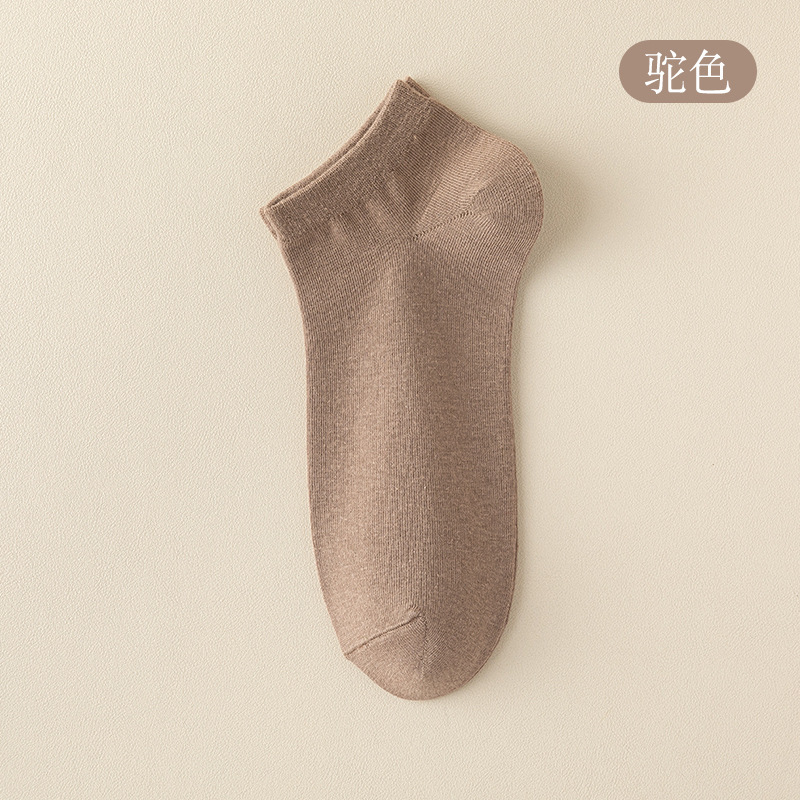 靴下の男性用ソックス春夏の純色防臭吸汗ソックス春と秋の薄い黒い男性用靴下|undefined