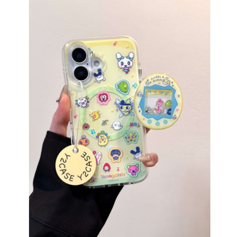 卡通可爱拓麻歌子电池宠物磁吸适用iPhone16promax手机壳13/14/15