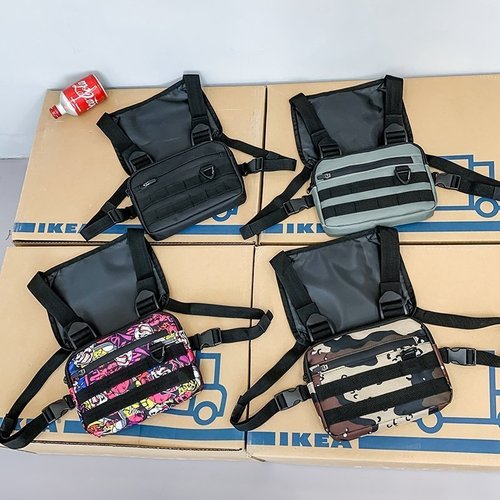 Cross-border chest bag men's trendy new tactical chest bag camouflage bag trendy street dance multi-functional chest vest backpack