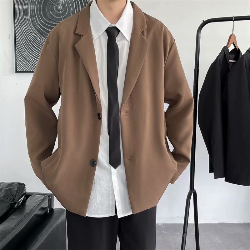 2021 primavera estilo coreano traje de moda para hombre marca de moda ins frito calle Internet celebridad casual chaqueta retro entrega de una pieza