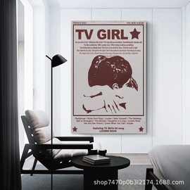 亚马逊跨境电视女孩复古海报音乐海报帆布艺术海报和墙壁艺术图片