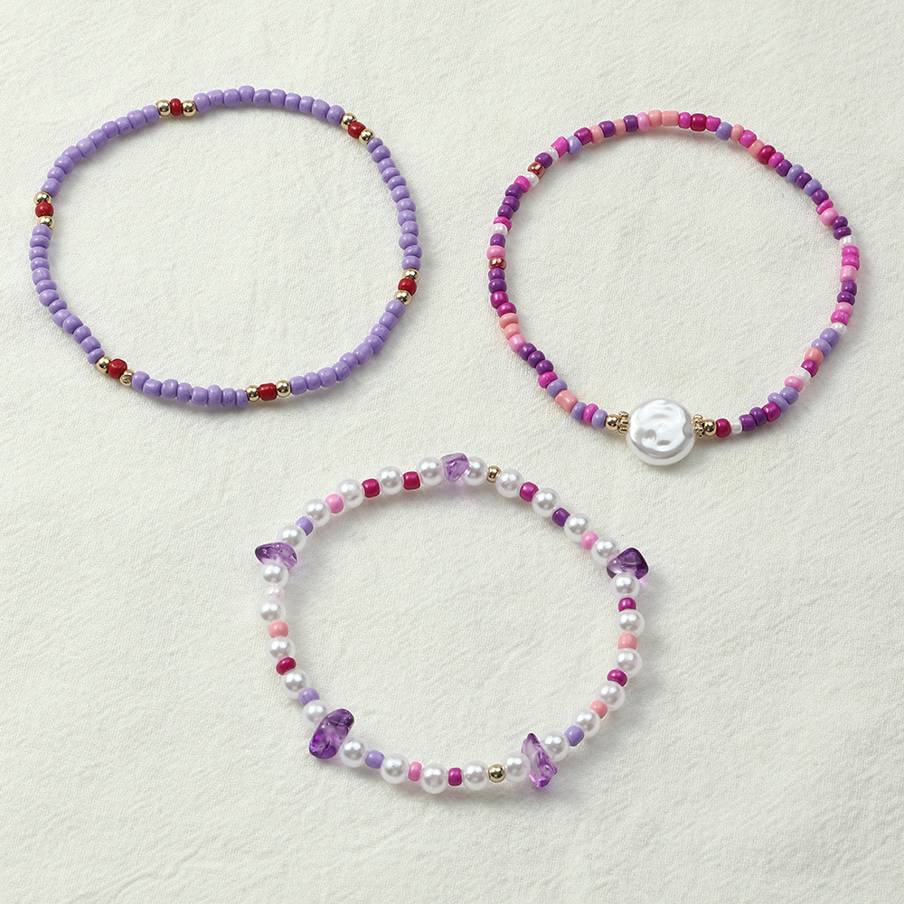 15g Weight Bracelets Classification Beads Chain Material 1 Set Quantity Casual, Daily Occasion Artificial Crystal, Seed Bead Material Geometric Pattern Women's Gender Beaded Design Simple Style Style Simple Style Geometric Artificial Crystal Seed Bead Beaded Women's Bracelets 16