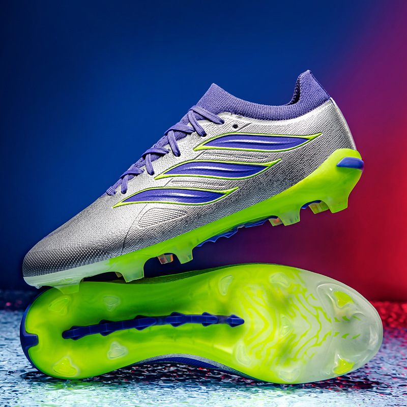 Zapatos de fútbol infantiles, zapatos de entrenamiento antideslizantes para niños y niñas, velcro, césped artificial