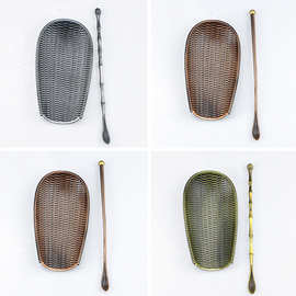 荣胜茶则茶扒功夫茶具配件合金仿古铜茶勺赏茶荷茶道用具六君子