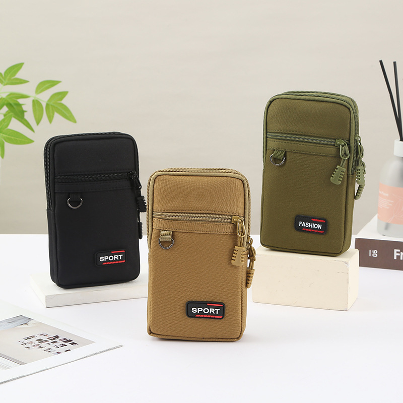 Middle-Aged and Elderly Mobile Phone Waist Bag Men's Belt Multi-Functional Waist Bag Mobile Phone Coin Purse Outdoor Carabiner Coin Purse