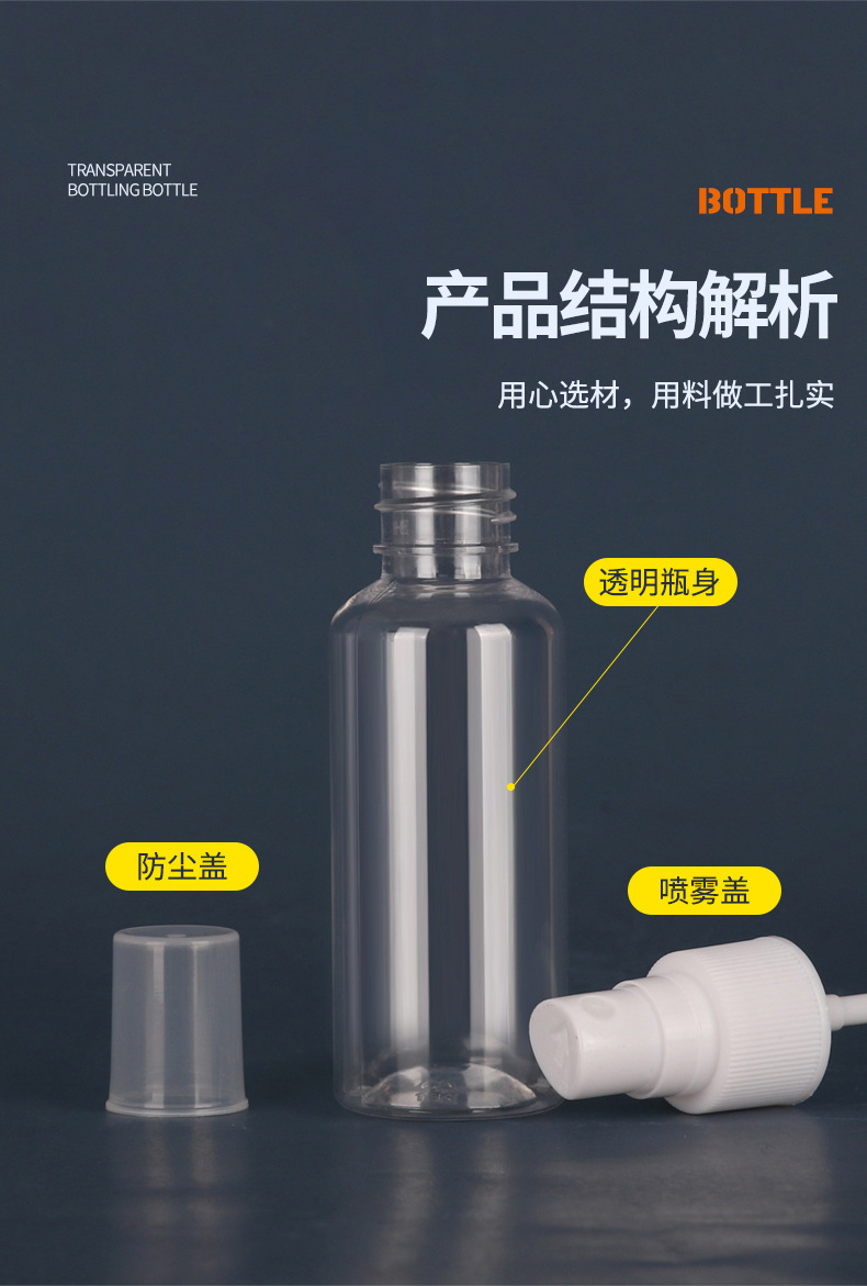 Wholesale In Stock 30ml 50ml 100ml Clear Plastic Spray Bottles Alcohol Perfume Press Spray Refill Bottles