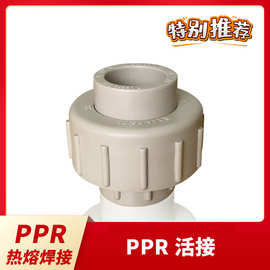 联塑ppr焊接热熔管灰色 活接 水管接头配件家用4分6分1寸