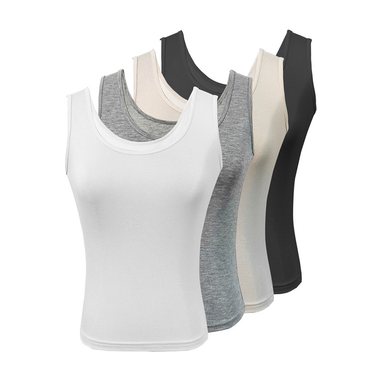 Europe and the United States cross-border Amazon hot-selling wide shoulder strap vest women's large size women's modal sleeveless base shirt