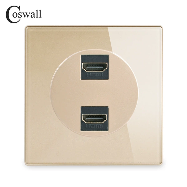 Glass gold HDMI2.0+HDMI2.0 F2F