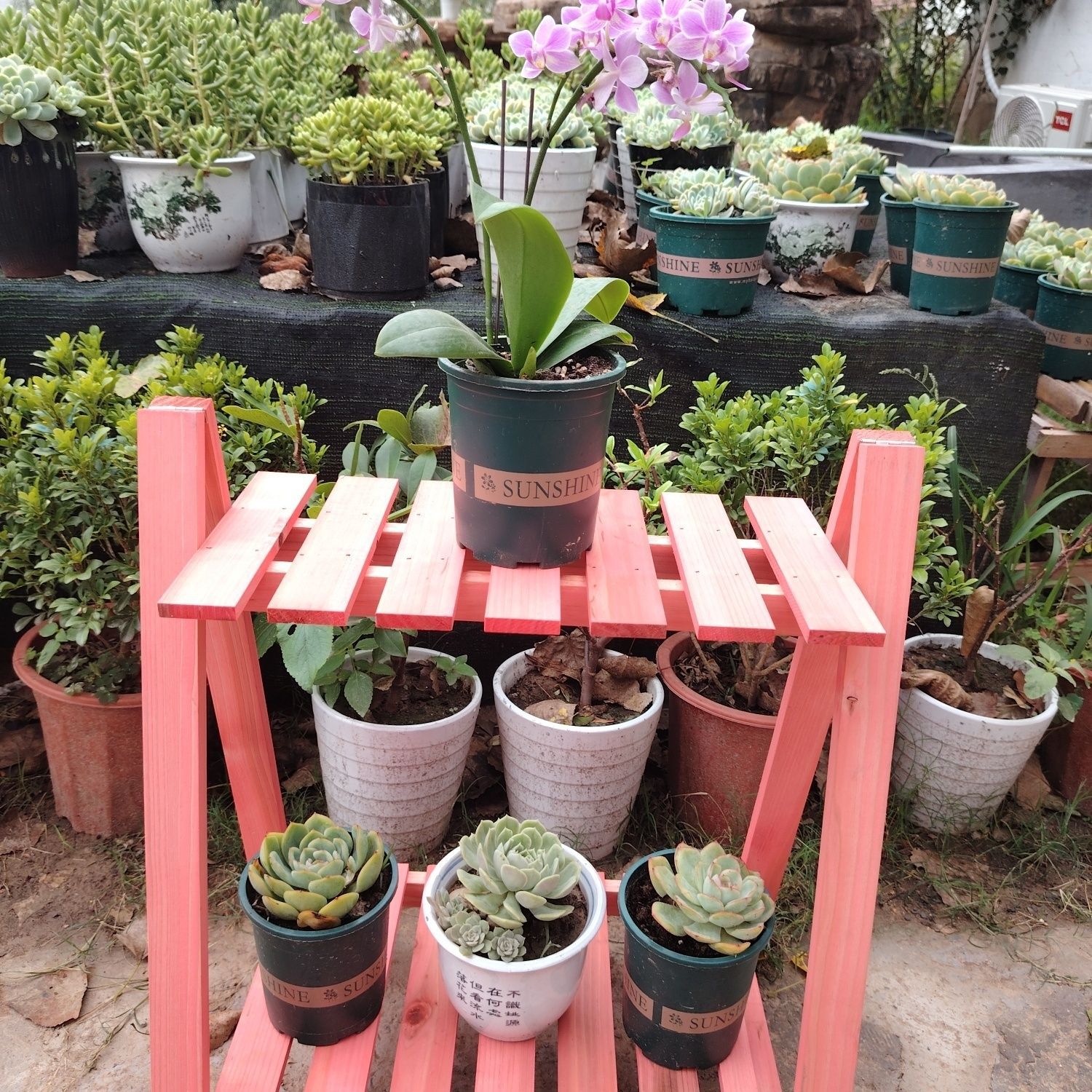 심플한 2단 꽃꽂이 레트로 레드