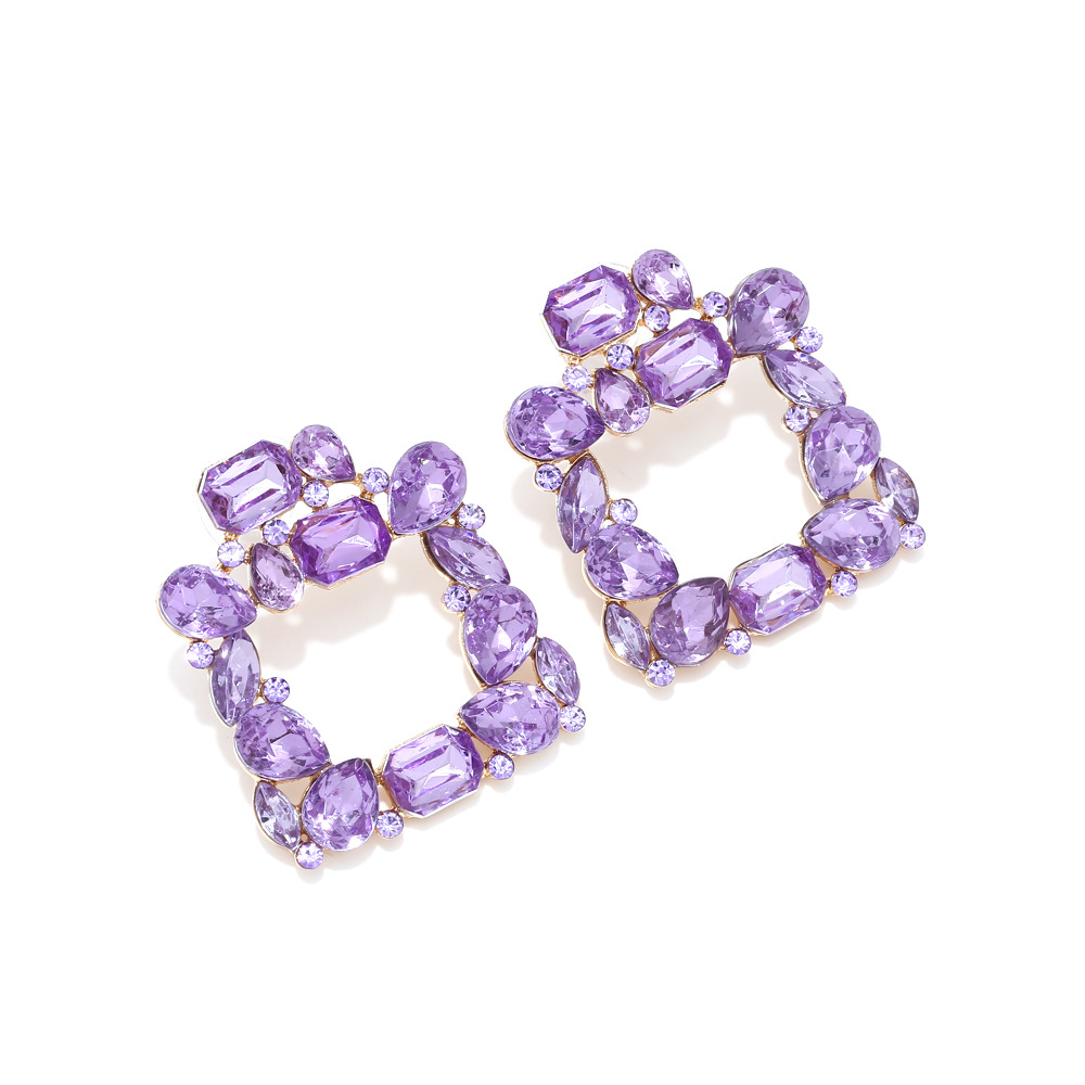 Basic Lady Classic Style Square Alloy Inlay Zircon Women's Ear Studs display picture 3