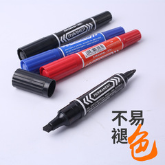 Black large-capacity dual-tip marker with refill, fast-drying, water-resistant, eyeliner pen that doesn't fade, logistics marking pen