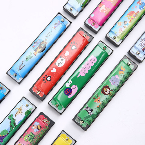 Children's Tin Harmonica 16 Holes Kindergarten Elementary Student Beginner Blowing Instrument Mouth Harmonica Toy