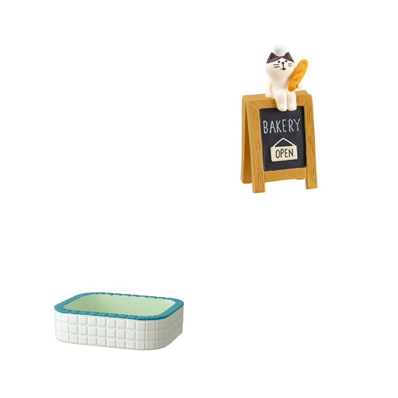 日式猫zakka喫茶猫咪面包店看板看板留言板INS浴缸树脂工艺品摆件