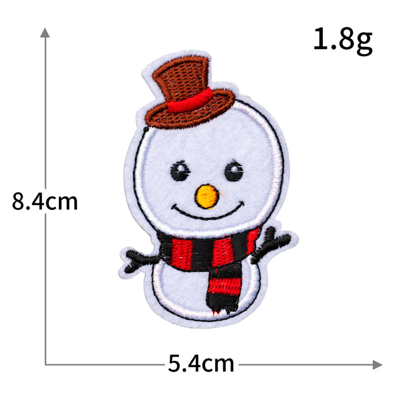 国境を越えた貿易コンピュータ刺繍クリスマスシリーズ雪だるまトナカイソックス刺繍布ステッカー縫い付け不要の粘着衣料品アクセサリー|undefined