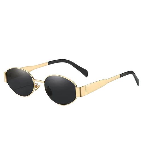 Cross-border new Arc de Triomphe elliptical metal frame sunglasses for women, high-end fashion street photography sun glasses.