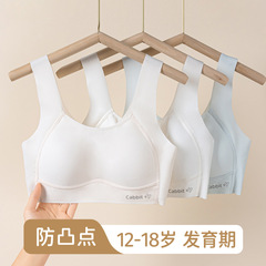 新しい女の子の下着、中学生と高校生のサスペンダー、女の子の発育期、ノンワイヤーブラジャー、薄い、12-16歳