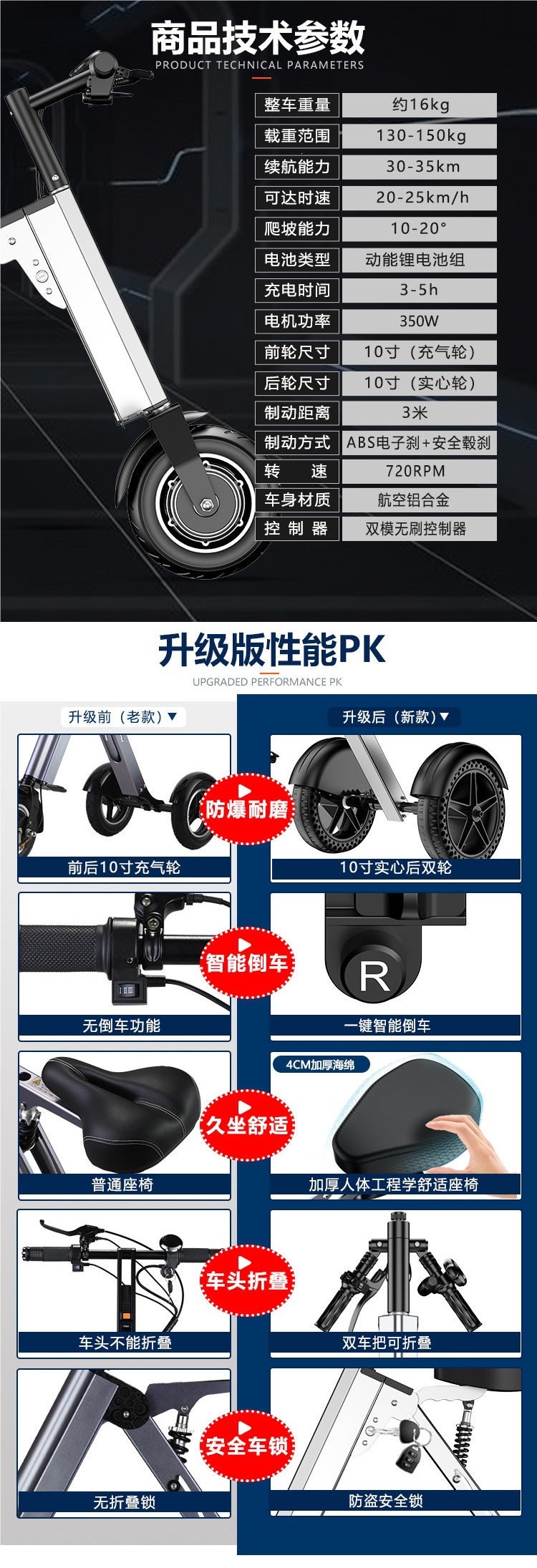 Ultra-light foldable electric bike for adults, lithium battery bicycle, portable electric tricycle, small electric vehicle for men and women