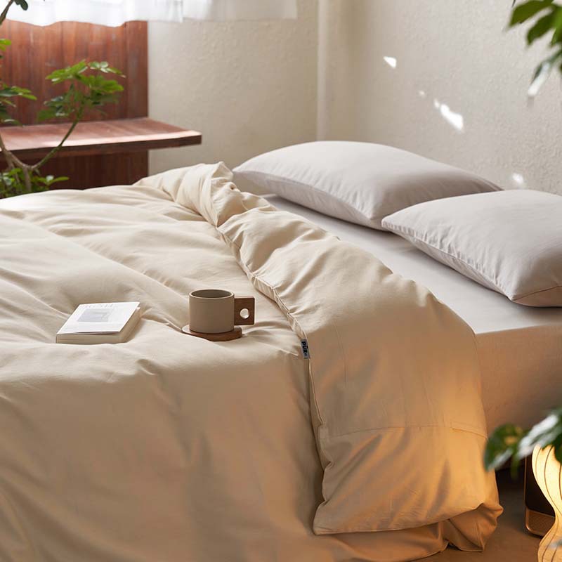 Simple A-class 100-count Long-staple Thickened Brushed Single-piece Duvet Cover, Pure Cotton Pillowcase, Bedding Can Be_voghion.com