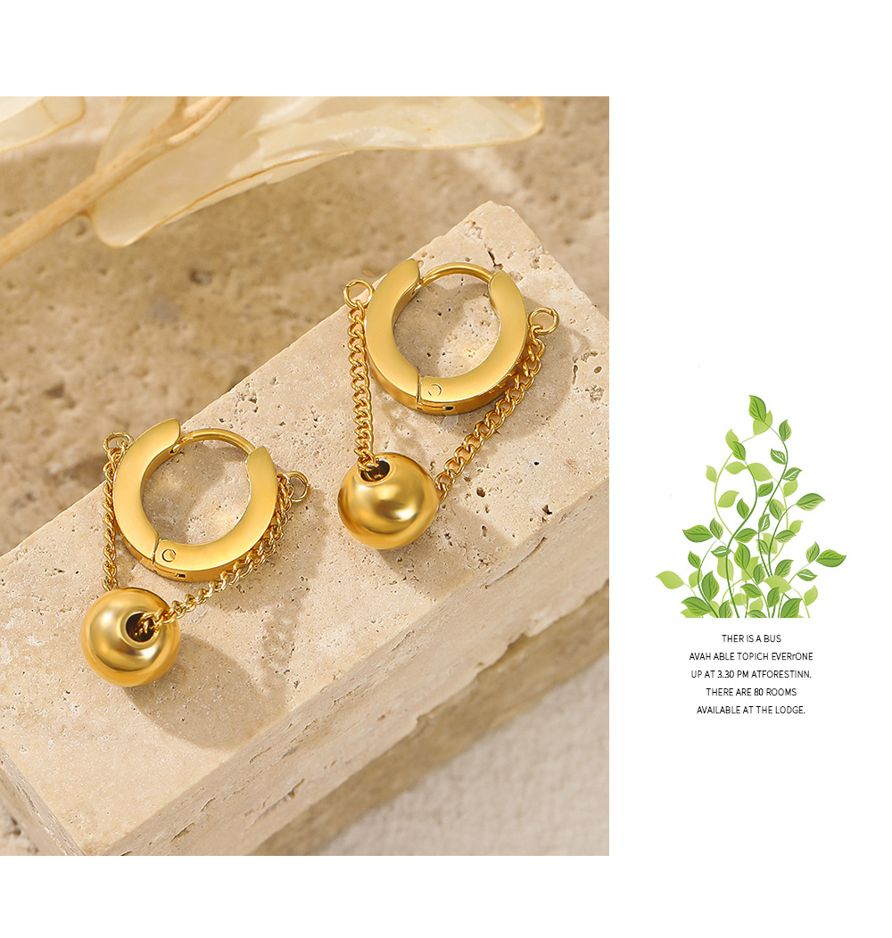 Fashion Simple Style Geometric Stainless Steel Tassel Plating Earrings