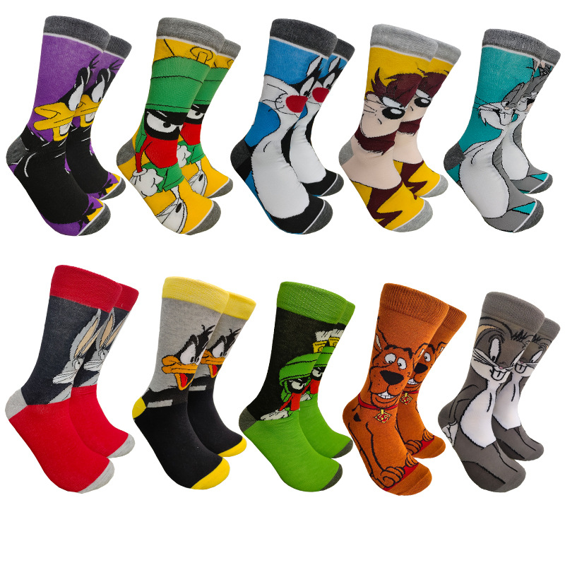 Cross-border cartoon socks men's and women's socks personalized European and American tide socks cotton socks