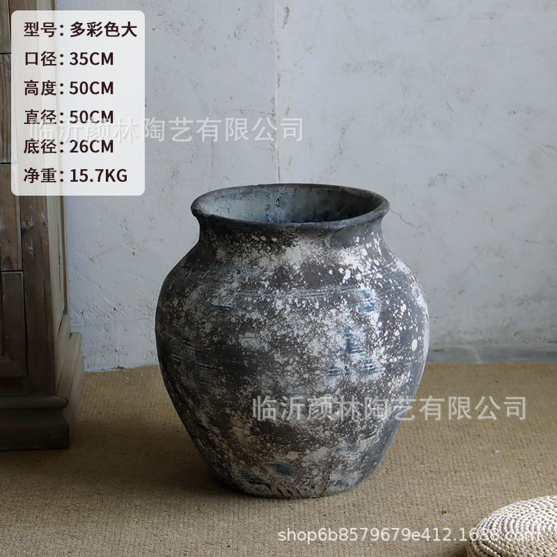 Retro versátil maceta de cemento sala de estar balcón maceta verde centro comercial hotel maceta decoración de diseño de espacio