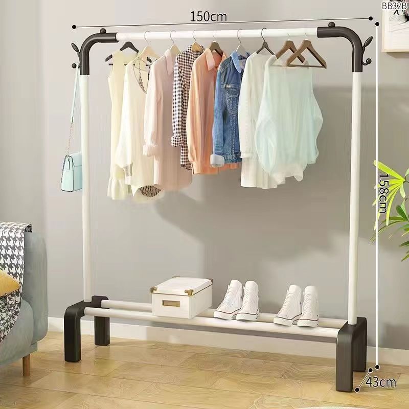 Percha de gorras percha de ropa interior del dormitorio percha de ropa de doble varilla percha de secado percha de ropa de piso percha de almacenamiento de ropa móvil conveniente