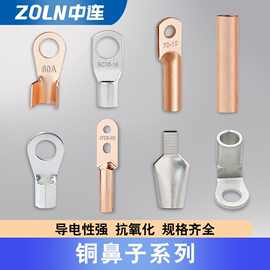 SC窥口铜鼻子镀锡紫铜型铜接线端子压线鼻接线耳圆形冷压接线端头
