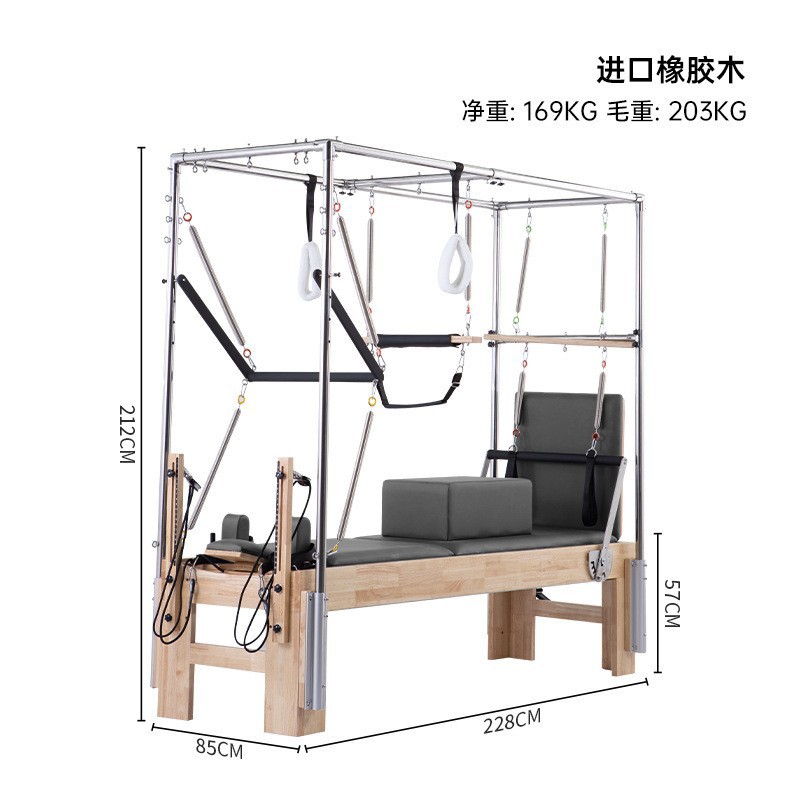 Imported rubber wood high-grade gray-loft bed
