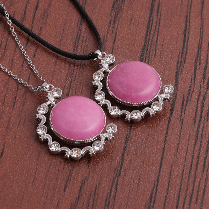 fashion simple inlaid diamond crystal stone pendant necklacepicture12