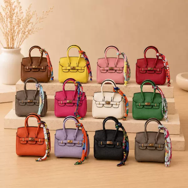 New Style Bag Charms, Mini Birkin Bag, Cute Car Keychain, Earphone and Lipstick Bag Keychain, Fashionable