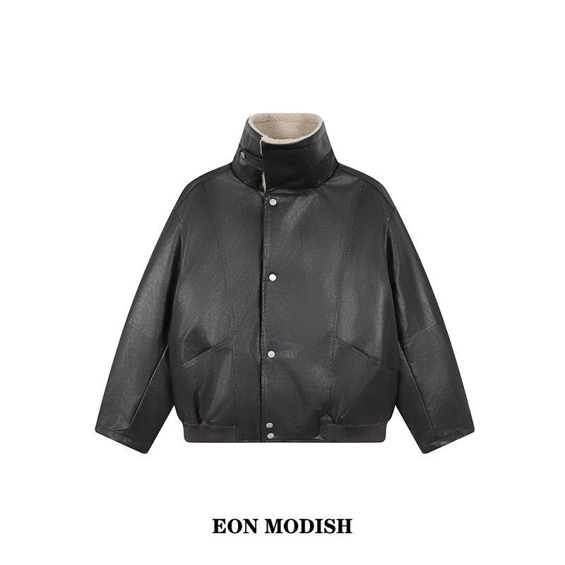 Eon Modish 男女同款26冬季美式街潮简约百搭绒里PU皮棉服外套