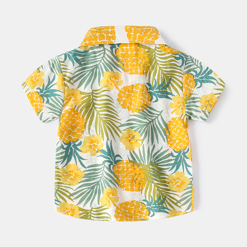 Summer boys' Hawaiian short-sleeved shirts, soft and comfortable shirts wholesale, casual short-sleeved shirts for small and medium-sized children