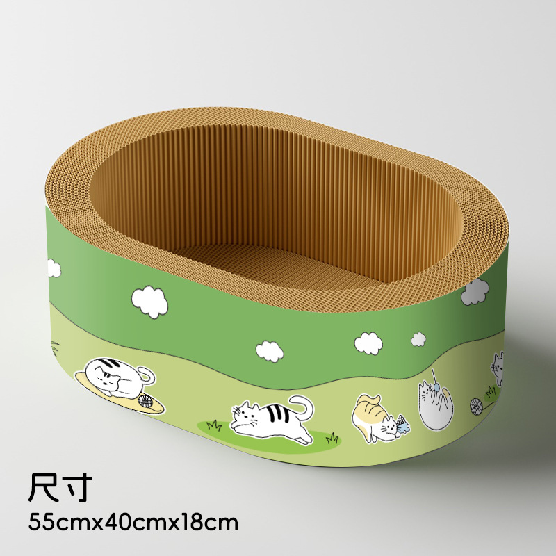 Redondo elíptico agujero profundo gato agarrar placa en forma de tazón gato nido ultra grande resistente al desgaste agarrar papel corrugado no desecha gato nido