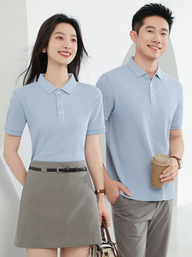 Cool polo personalizado logotipo de impresión hombre y mujer ropa de verano bordada manga corta ropa de trabajo de grupo de color sólido casual