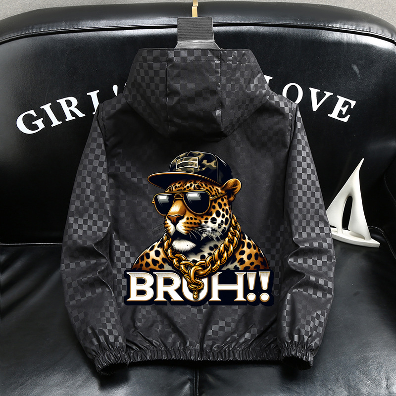 Veste à capuche homme légère coupe ample style décontracté_voghion.com