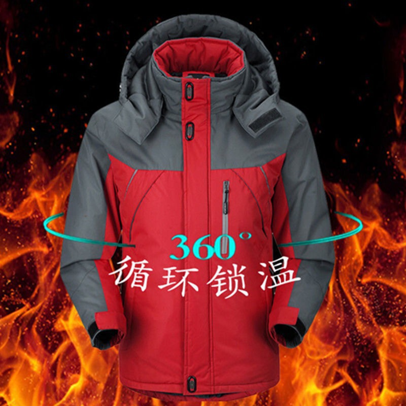 Cross-Border Men's Cotton-Padded Jacket with Fleece Lining, Thickened Winter Coat, Large Size Cotton-Padded Jacket, Men's Workwear, Loose-Fitting Cotton Clothing, Warm