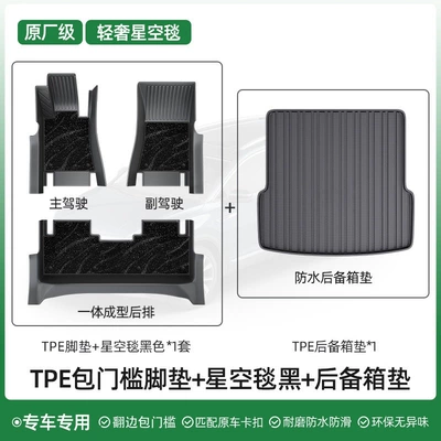 Universal Foot Pad, full coverage, custom-made for specific - full-coverage-packagetpe-floor-mats-starry-sky-carpet-trunk-main-mat-please-specify-the-car-model-and-year