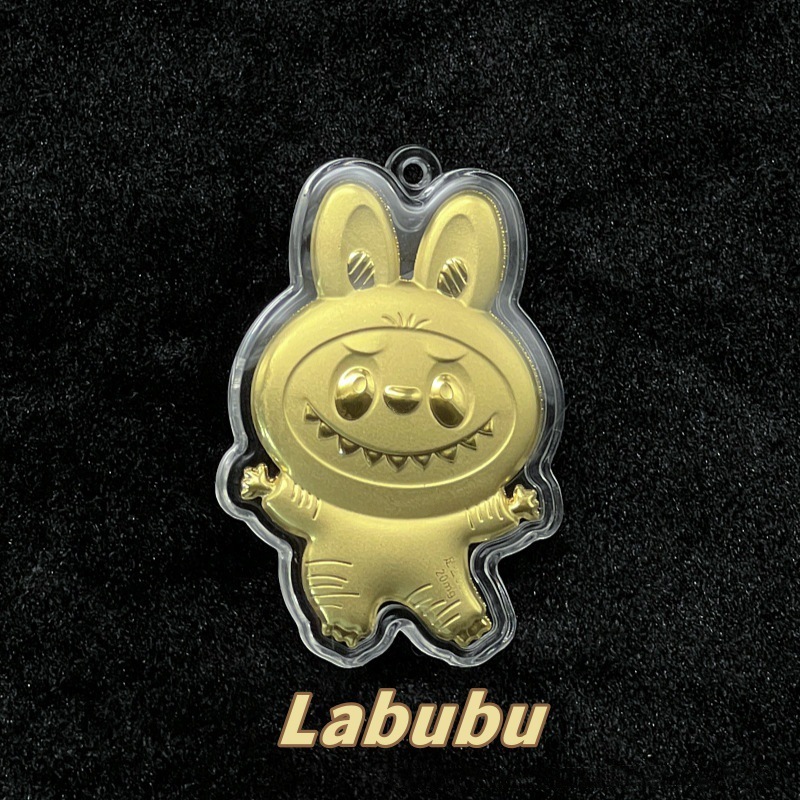 水贝足金999手机链绳拉布布卡通 Labubu送朋友装饰包包钥匙扣饰品|undefined
