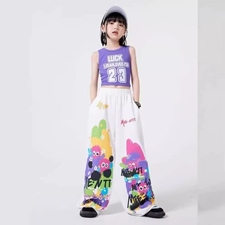 女童爵士舞服装儿童街舞演出服套装多巴胺嘻哈女团潮服炸街表演服