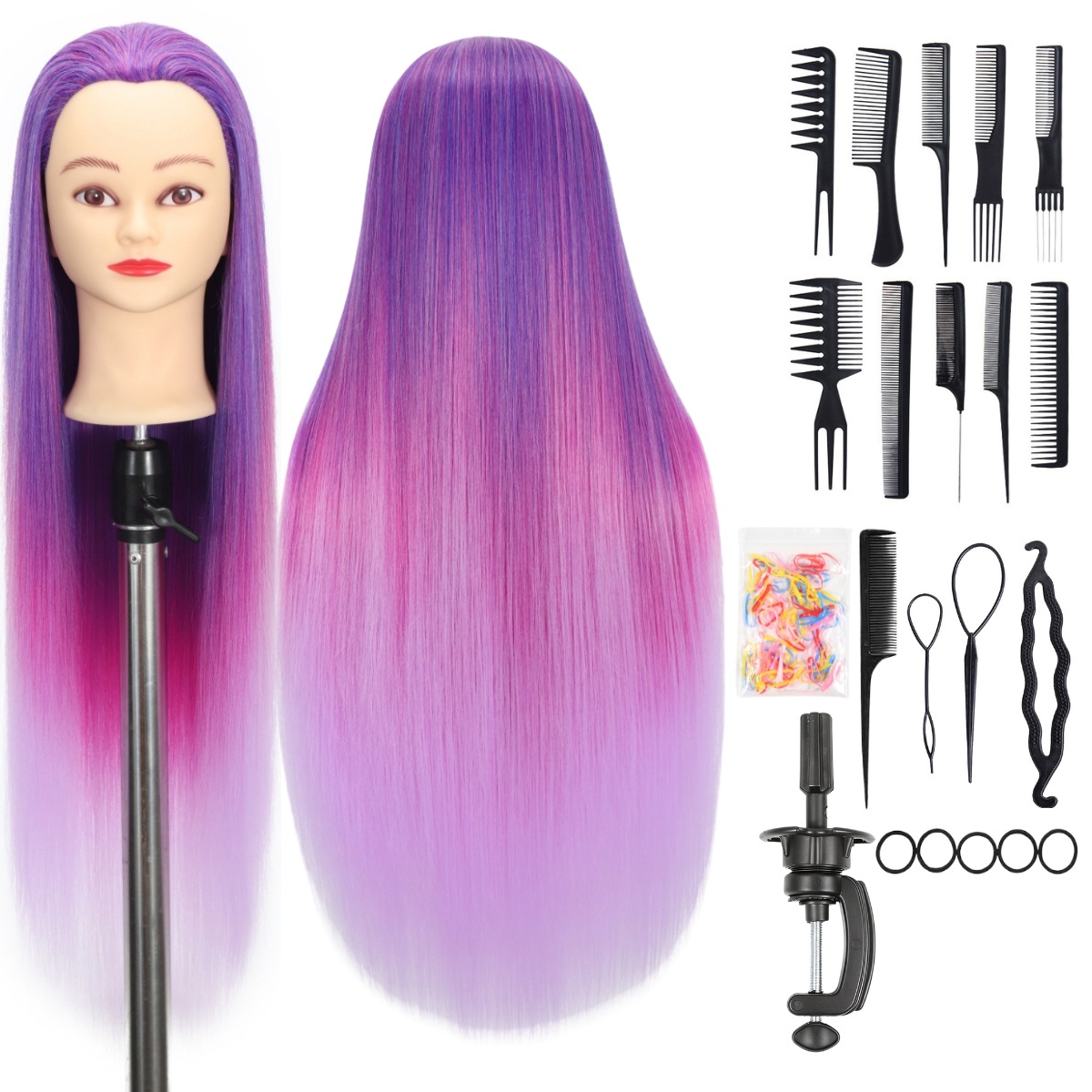 Maniquí de Cabeza para Peluquería de Fibra de Alta Temperatura image 25