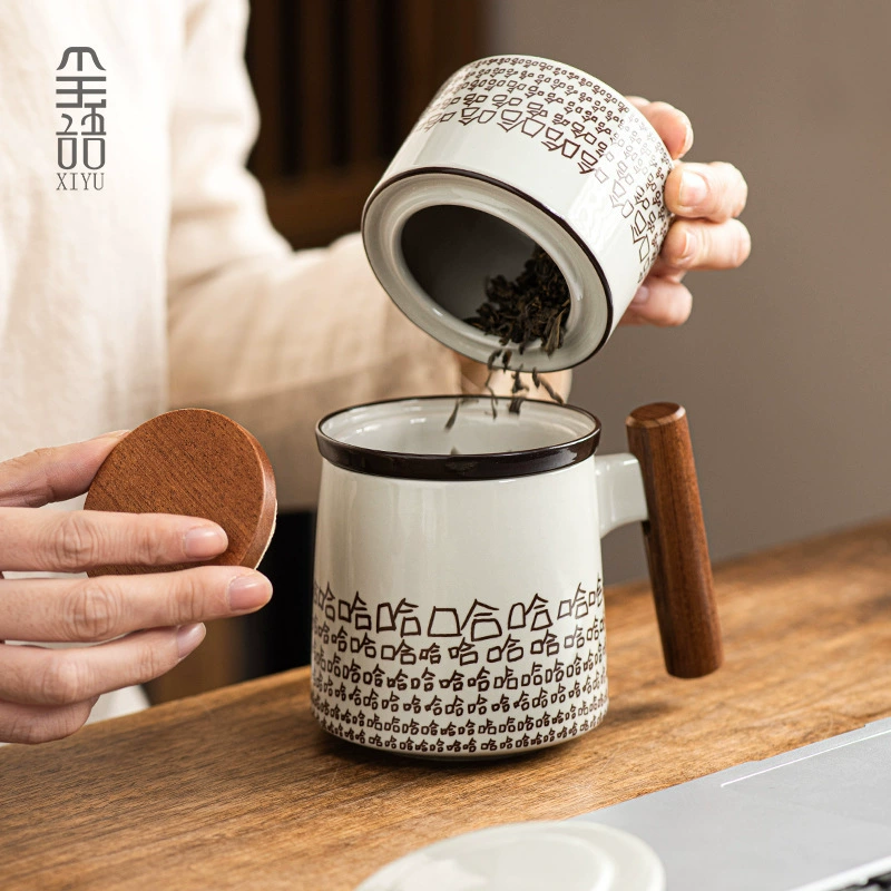 Кружка Haha с банкой для домашнего офиса, керамическая чашка для чая и воды, персональная подарочная коробка