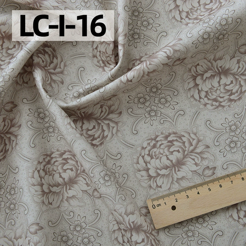 纯棉布料手工diy衣服包包田园碎花印染全棉面料棉布卡其红色花园
