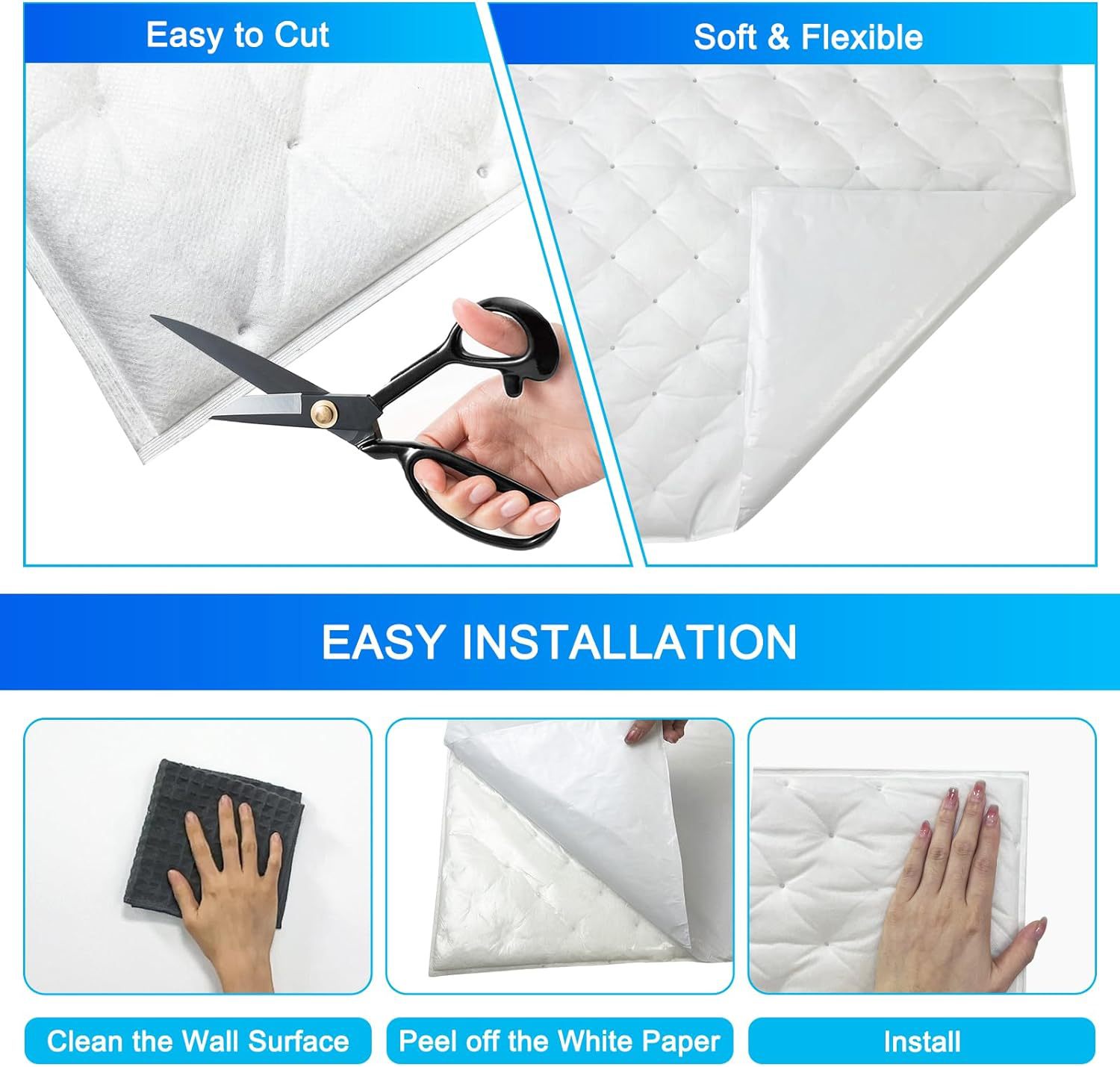 Car Soundproofing Cotton, White Cotton, Pressed Cotton, Windsor Cotton, Two-Component White Sound-Absorbing Cotton Material with Adhesive Backing, Exclusively for Cross-Border Supply