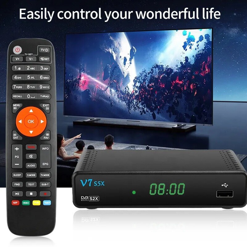 Gtmedia V7 S5X Network Set-Top Box with Learning Function Tv Remote Control Cross-Border for the Us Market