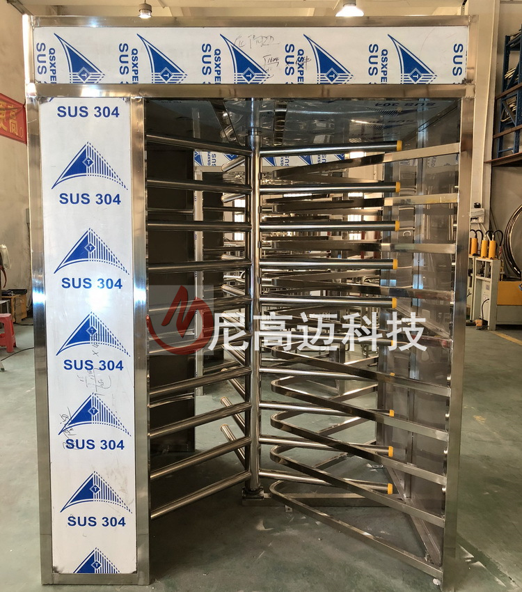 侧面封板全封闭式单向旋转门 机场高铁站旅客出口止逆304不锈钢门