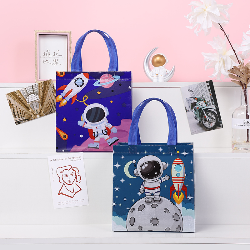 Bolsa de Regalo No Tejida con Diseño de Astronauta, Creativa, Impermeable, para Niños
